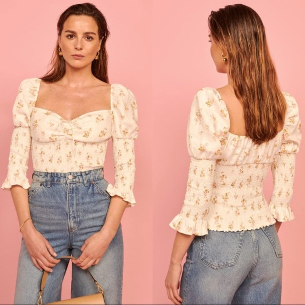 Reformation Haven Top in Mildred 100% Linen NWT